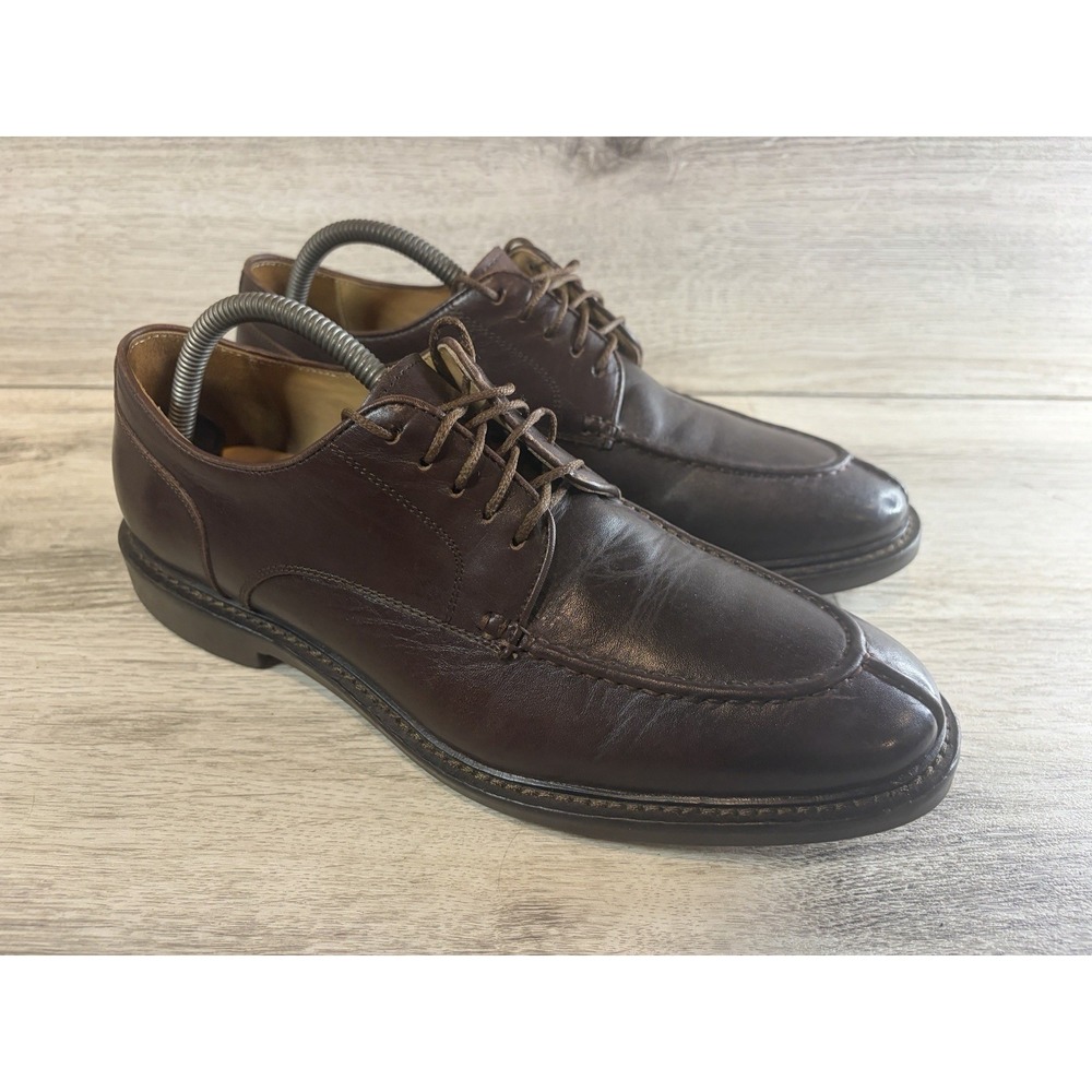 John W Nordstrom Men's 8.5 M Brown Leather Cap Toe Oxford Dress Shoes Made Italy